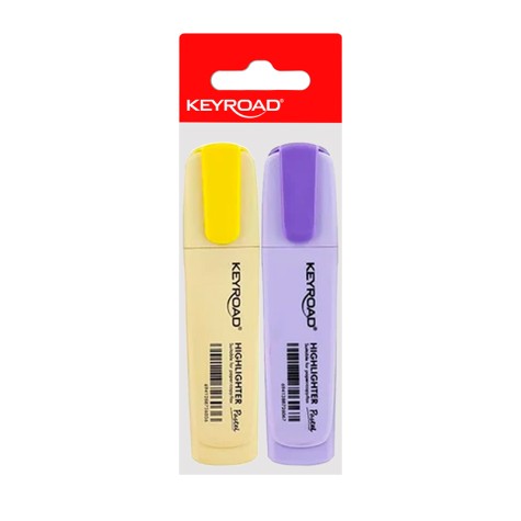 KEYROAD SET DE 2 RESALTADORES PASTELES(AMARILLO/LILA)