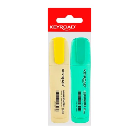 KEYROAD SET DE 2 RESALTADORES PASTELES (AMARILLO/VERDE)