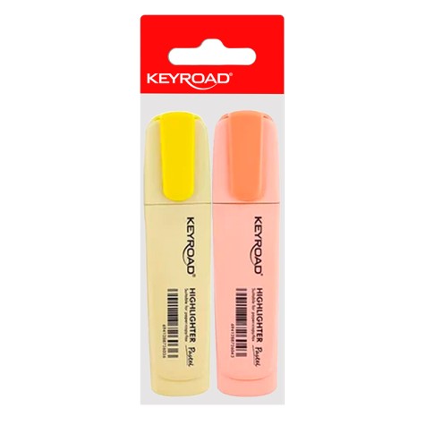 KEYROAD SET DE 2 RESALTADORES PASTELES (AMARILLO/NARANJA)